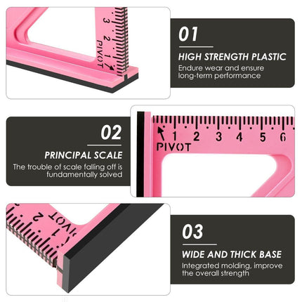 7 Inch Woodworking Triangle Ruler (Pink)