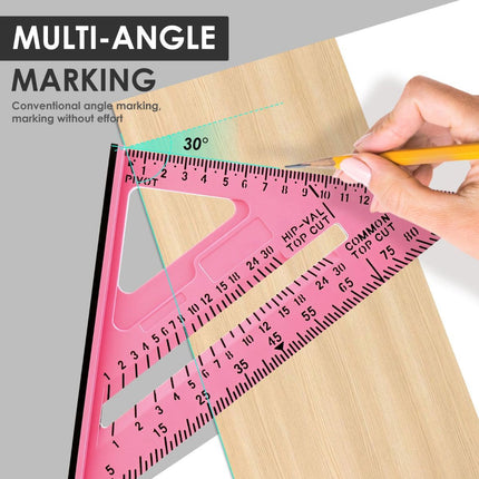 7 Inch Woodworking Triangle Ruler (Pink)