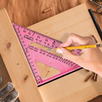 7 Inch Woodworking Triangle Ruler (Pink)