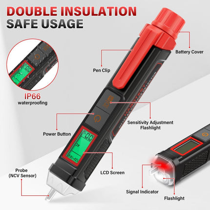 Non Contact Voltage Tester Pen, 12V-1000V Dual Range AC Circuit Tool