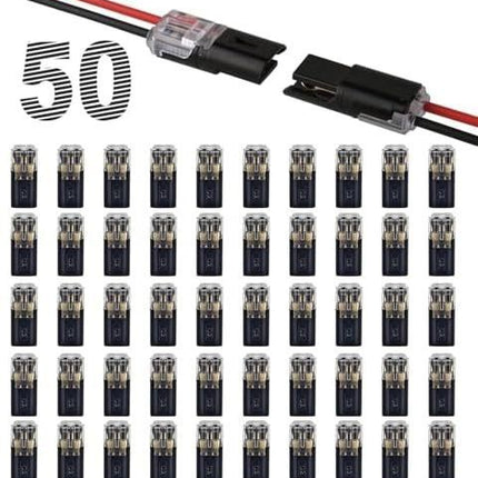 50PCS Push-in Wire Connector D1 D2 D3 Terminal Blocks, No Soldering Needed - Black - D3