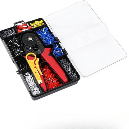 1200-Piece Tubular Crimp Terminal & 6-4A Crimping Pliers Set with Case
