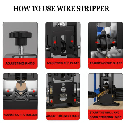Manual Wire Stripping Machine, 0.06 -1 Wire Gauge Copper Wire Stripper