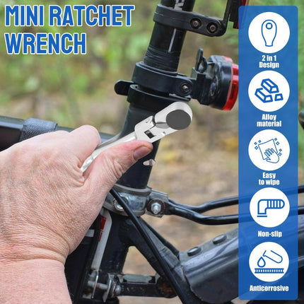 1/4" Flex Head Ratchet, Mini Ratchet Wrench with Extension Bar and Sokcet Adapter, Suits Standard 1/4" Hex Bits, Portable and Versatile Repair Tool for Tight Spaces Only Wrench