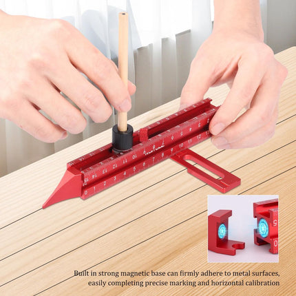 4 Sided Scribing Tool, Aluminum Alloy 4 Sided Scale Guiding Ruler