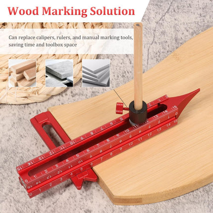 4 Sided Scribing Tool, Aluminum Alloy 4 Sided Scale Guiding Ruler