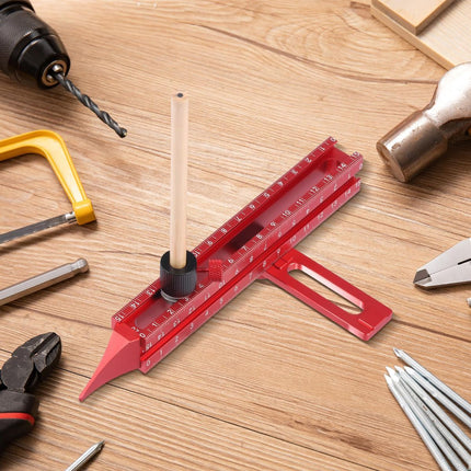4 Sided Scribing Tool, Aluminum Alloy 4 Sided Scale Guiding Ruler