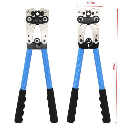 240pcs SC Open-Mouth Bare Copper Terminals + HS-50B Crimping Pliers Set - Gold - HS-50B Crimping Pliers