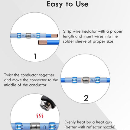 Solder Seal Wire Connectors Waterproof Connectors Heat Shrink Connectors 210pcs