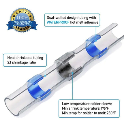 Waterproof Solder Ring Heat Shrink Middle Connector Solder Terminal Electrical - Multi - Size 1000Pcs