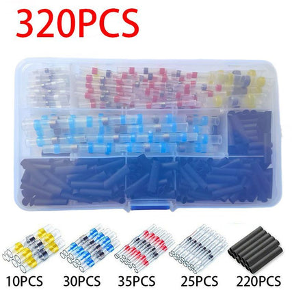 Solder Ring Wire Connectors Heat Shrink Butt Terminals Electrical Connector Kit - Multi - Size 320Pcs