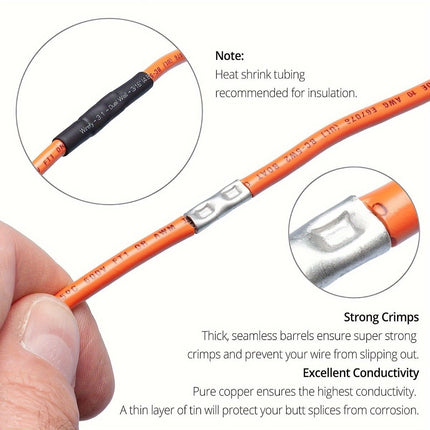 200PCS BN Copper Intermediate Connecting Terminals Cold-Pressed Terminals Copper Tubes