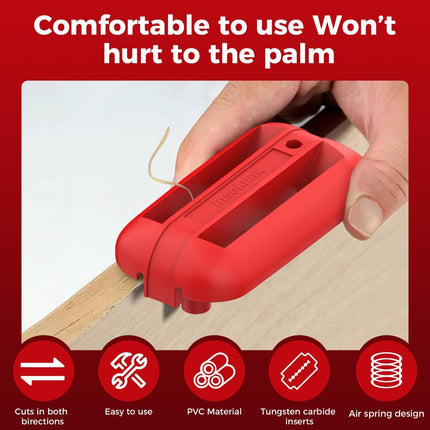 Edge Banding Trimmer,Tungsten Carbide Blades,Manual Woodworking Tool,Hand Planer for Trimming ABS, PVC, Veneer and Melamine Wood Edge Banding - Red - Size 4.1in*2.1in