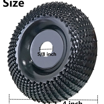 Wood Carving Disc Grinder Wheel Disc 4 Inch Wood Shaping Wheel Wood Grinding Shaping Disc for Angle Grinders with 5/8” Arbor - Black - Size 1PCS