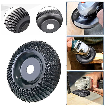 Wood Carving Disc Grinder Wheel Disc 4 Inch Wood Shaping Wheel Wood Grinding Shaping Disc for Angle Grinders with 5/8” Arbor - Black - Size 1PCS