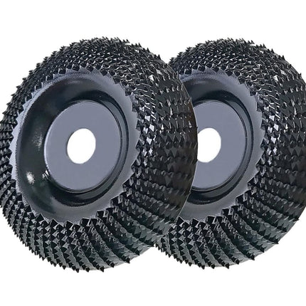 Wood Carving Disc Grinder Wheel Disc 4 Inch Wood Shaping Wheel Wood Grinding Shaping Disc for Angle Grinders with 5/8” Arbor - Black - Size 2PCS