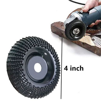 Wood Carving Disc Grinder Wheel Disc 4 Inch Wood Shaping Wheel Wood Grinding Shaping Disc for Angle Grinders with 5/8” Arbor - Black - Size 2PCS