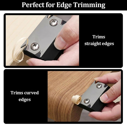 Edge Banding Trimmer,Blade Veneer Edge Trimmer with 1 Replacement Blade for Woodworking,Hand Planer Edge Bander for Burrs,Edge Corner Planer,Wood Chamfering Fillet Scraper