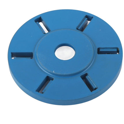Stump Remover Angle Grinder Wood Carving Disc 6 Teeth Chainsaw Mill Cutter Woodworking Blade Tools Wood Turbo Carving Disc Wood Grinding Shaping Disc Grinder Disc for Wood Polish Flat Blade - Blue - Inner diameter 16mm