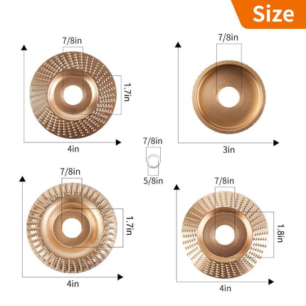 5PCS Angle Grinder Wood Carving Disc Set