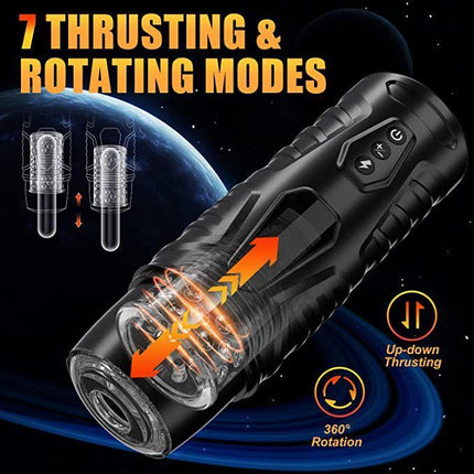 Automatic Male Masturbator Sex Toys for Men, Sync Pocket Pussy | 7 Thrusting & 7 Rotating Modes Adult Toy, Hands Free Male Sex Toys with LCD Display, Visual Window & Mounting Base Sex Machine