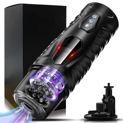 Automatic Male Masturbator Sex Toys for Men, Sync Pocket Pussy | 7 Thrusting & 7 Rotating Modes Adult Toy, Hands Free Male Sex Toys with LCD Display, Visual Window & Mounting Base Sex Machine