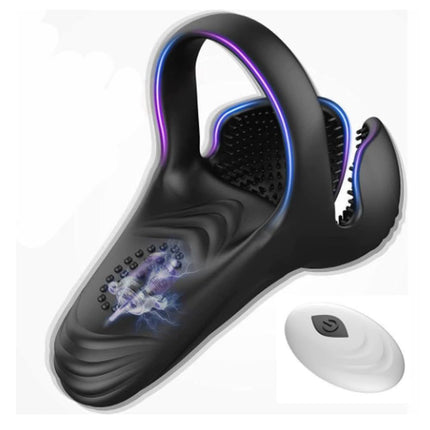 Vibrating Cock Ring with Testicular & G-Spot Stimulation – Penis Vibrator for Men, Pleasure Ring for Enhanced Sensation, Penis Extender for Couples Play