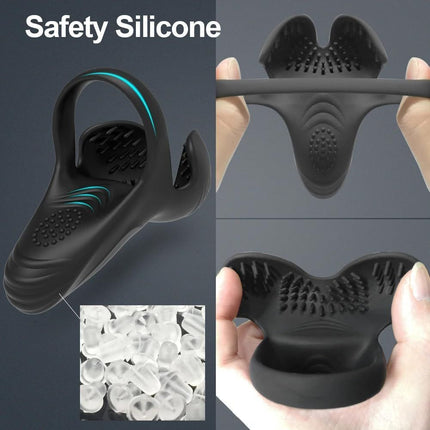 Vibrating Cock Ring with Testicular & G-Spot Stimulation – Penis Vibrator for Men, Pleasure Ring for Enhanced Sensation, Penis Extender for Couples Play