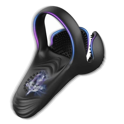 Vibrating Cock Ring with Testicular & G-Spot Stimulation – Penis Vibrator for Men, Pleasure Ring for Enhanced Sensation, Penis Extender for Couples Play
