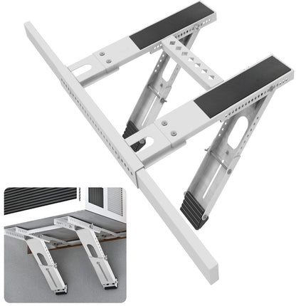 Universal Window Air Conditioner Support Bracket, No Drilling Heavy-Duty AC Window Bracket Supports Up to 200lbs for 5,000-24,000 BTU AC Units, Fits Single or Double Hung Windows