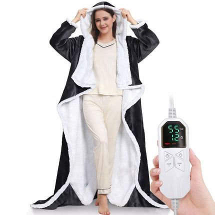 Wearable Heated Blanket Portable with Sleeves & Foot Pocket