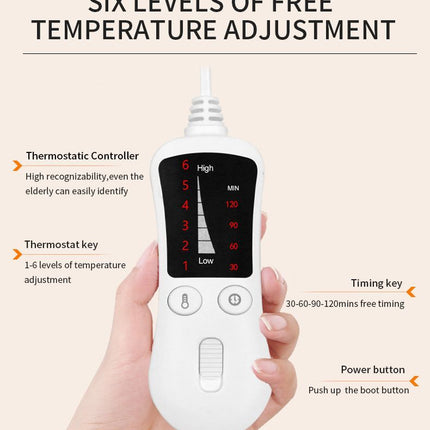 Electric Heated Foot Warmer - Heating Foot Warmer for Men & Women, Feet Warmer with 6 Temperature Setting 4 Timer Setting, Auto Shut Off Washable Inner Lining, Fast Heat Use for Winter Gifts