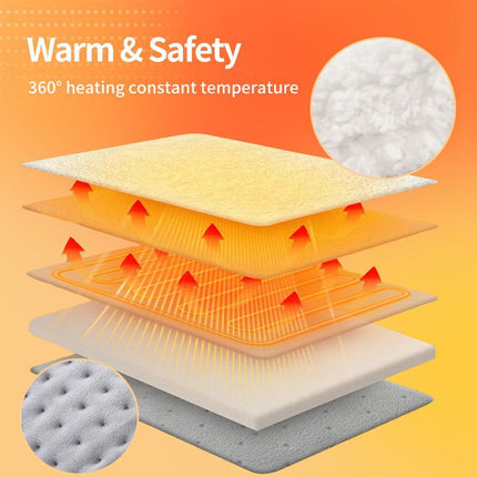 Electric Heated Foot Warmer - Heating Foot Warmer for Men & Women, Feet Warmer with 6 Temperature Setting 4 Timer Setting, Auto Shut Off Washable Inner Lining, Fast Heat Use for Winter Gifts