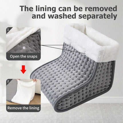 Electric Heated Foot Warmer - Heating Foot Warmer for Men & Women, Feet Warmer with 6 Temperature Setting 4 Timer Setting, Auto Shut Off Washable Inner Lining, Fast Heat Use for Winter Gifts