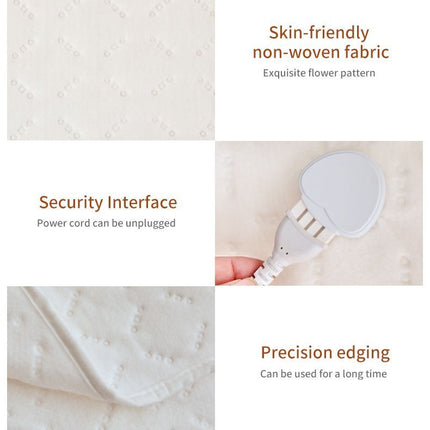Heated Blanket Electric Throw,4 Heat Settings & 8H Auto Shut-Off Double Helix Fast Heating Electric Blanket,Skin-Friendly Cotton & Non-Slip Design Heated Throw with Overheat Protection - White - Size 59*31.4"