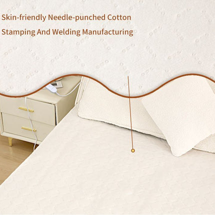 Heated Blanket Electric Throw,4 Heat Settings & 8H Auto Shut-Off Double Helix Fast Heating Electric Blanket,Skin-Friendly Cotton & Non-Slip Design Heated Throw with Overheat Protection - White - Size 59*31.4"