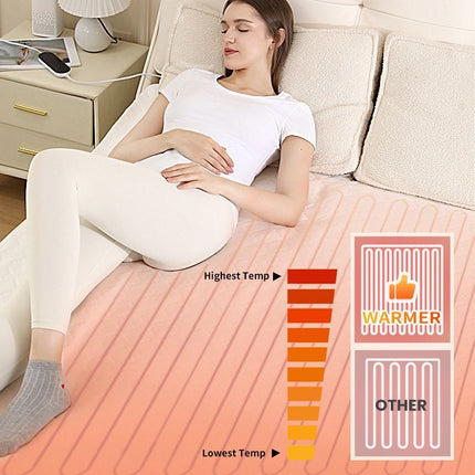 Heated Blanket Electric Throw,4 Heat Settings & 8H Auto Shut-Off Double Helix Fast Heating Electric Blanket,Skin-Friendly Cotton & Non-Slip Design Heated Throw with Overheat Protection - White - Size 55.1*62.9"