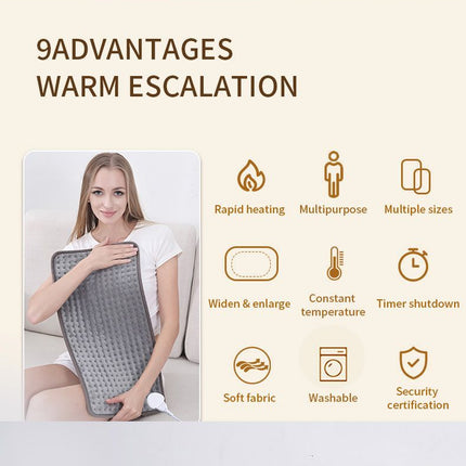 Heated Pad Zero-Gravity Pad Temperature Control Timer Winter Warmth Suitable for both humans and pets - Gray - Size 30cm*60cm