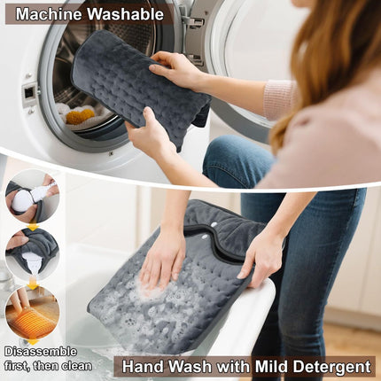 Electric Heated Foot Warmers for Men and Women 16"x16" Double Layer with 6 Temperature & 4 Timer Settings Fast Heating for Home Office Under Desk Bed Machine Washable Feet Warmers - Dark Gray - Size 16in*16in