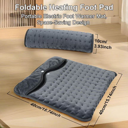 Electric Heated Foot Warmers for Men and Women 16"x16" Double Layer with 6 Temperature & 4 Timer Settings Fast Heating for Home Office Under Desk Bed Machine Washable Feet Warmers - Light Gray - Size 16in*16in