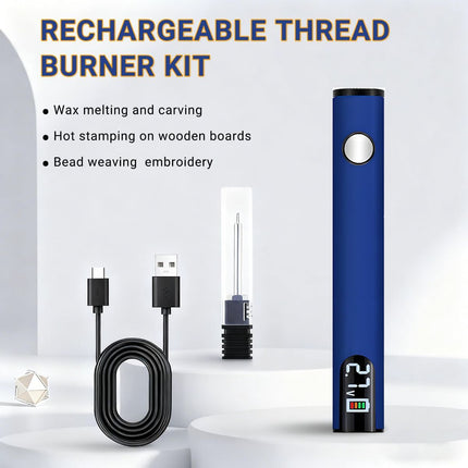 Rechargeable Thread Burner Kit Digital LCD Screen Displays for Intelligent Temperature Control Burning Pen with Three Settings of 2.7V, 3.7V and 4.2V,510 threaded battery - Black - Size 3.5in