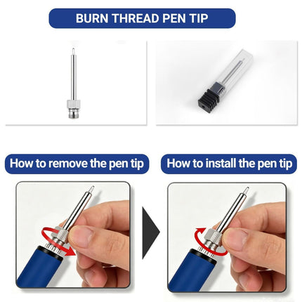 Rechargeable Thread Burner Kit Digital LCD Screen Displays for Intelligent Temperature Control Burning Pen with Three Settings of 2.7V, 3.7V and 4.2V,510 threaded battery - Black - Size 3.5in