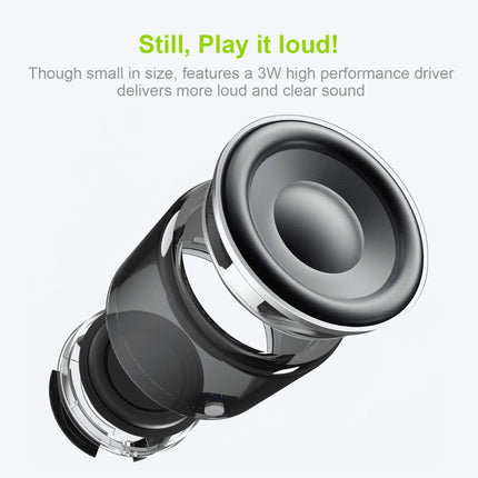 Travel Case Packed, A106 Pro Portable Bluetooth Speaker with Custom Bass Radiator, Brief Design, IP67 Waterproof, Perfect Mini Speaker for Shower, Room, Bike, Car - Black - Size 1.89in*1.54in