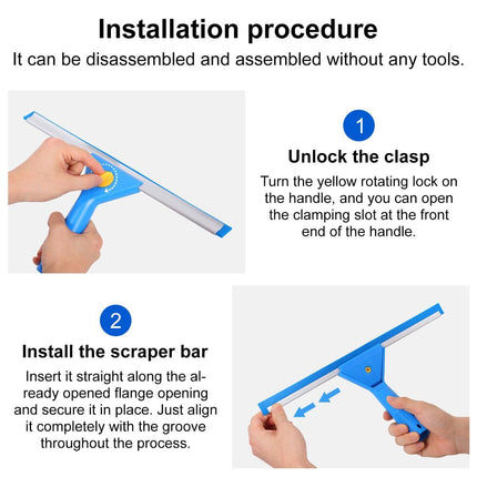 Professional Window Cleaning Kit with Bucket 3 Gallon, 76" Long Handle Squeegee and Microfiber Scrubber, High Window Washing Equipment for Indoor Outdoor, Commercial, Home, Car