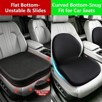 Car Seat Cushion with Lumbar Support Pillow - Memory Foam Driver Seat Cushion for Back & Sciatica Pain Relief, Washable Cover, Non-Slip Bottom for Long Driving, Office Chair & Truck - Gray - Size 17.7in*15.7in*15.7in