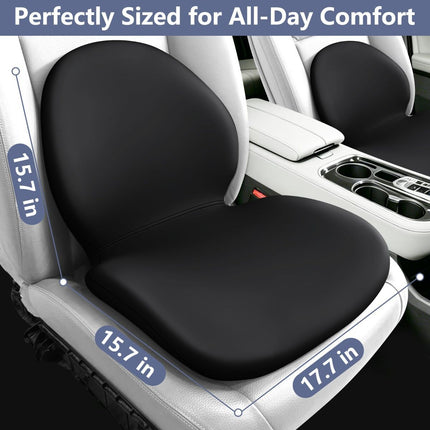 Car Seat Cushion with Lumbar Support Pillow - Memory Foam Driver Seat Cushion for Back & Sciatica Pain Relief, Washable Cover, Non-Slip Bottom for Long Driving, Office Chair & Truck - Gray - Size 17.7in*15.7in*15.7in