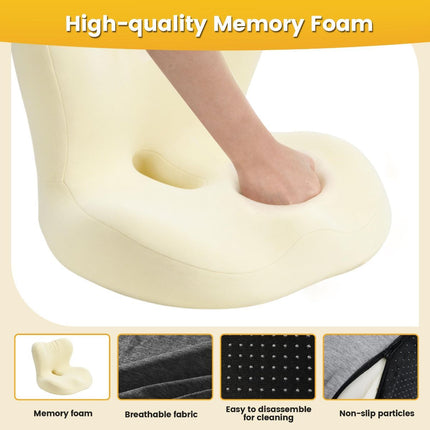Memory Foam Seat Cushion for Office Chair - Sciatica Pain Relief Coccyx Cushion for Tailbone Pain - Orthopedic Gel Seat Cushion for Car & Desk - Non-Slip Bottom with Breathable Cover - Black-Gray - Size 38cm*38.5cm*33cm