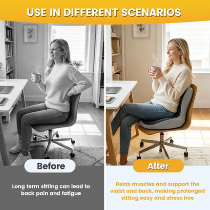 Memory Foam Seat Cushion for Office Chair - Sciatica Pain Relief Coccyx Cushion for Tailbone Pain - Orthopedic Gel Seat Cushion for Car & Desk - Non-Slip Bottom with Breathable Cover - Light Gray - Size 38cm*38.5cm*33cm