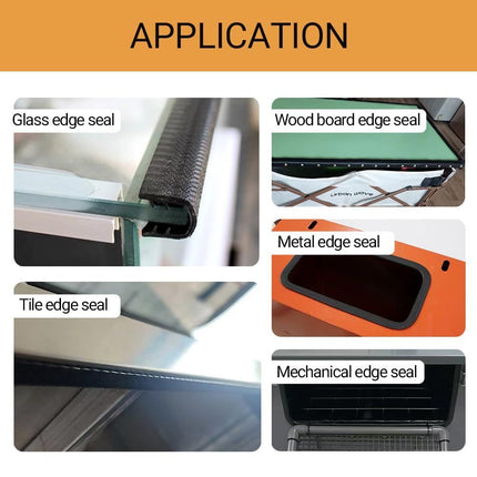 U-Shape Edge Banding - Fits 1/2" Edge, Rubber Trim for Sharp/Rough Surfaces, Veneer, Sheet Metal, Tables, Cars, Trucks, Boats & More - Black - Size 20 FT