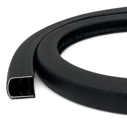 U-Shape Edge Banding - Fits 1/2" Edge, Rubber Trim for Sharp/Rough Surfaces, Veneer, Sheet Metal, Tables, Cars, Trucks, Boats & More - Black - Size 5 FT